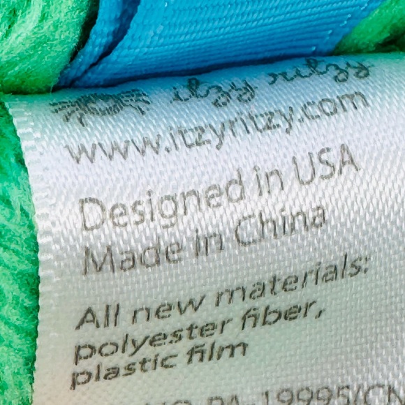 Itzy Ritzy Teether Crinkle Toy Baby Green Dino Dinosaur 9” Lovey - Picture 5 of 6